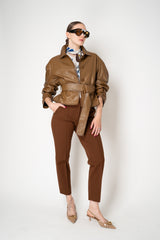 Dorothee Schumacher Cigarette Pants in Punto Milano in Terracotta