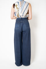 Rag & Bone Miramar Sofie Wide-Leg High Rise Pants in Dark Blue Wash