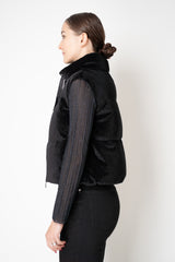 Herno High Neck Goose Down Padded Vest with Rhinestone Details in Black