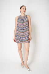 Missoni Bouclé Lamé Knit A-line Mini Dress in White Multicolour Print
