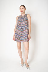 Missoni Bouclé Lamé Knit A-line Mini Dress in White Multicolour Print