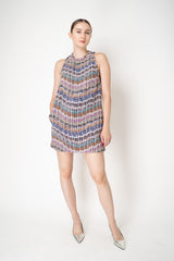 Missoni Bouclé Lamé Knit A-line Mini Dress in White Multicolour Print