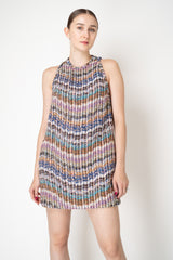 Missoni Bouclé Lamé Knit A-line Mini Dress in White Multicolour Print