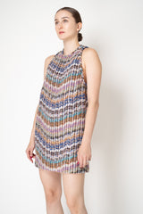 Missoni Bouclé Lamé Knit A-line Mini Dress in White Multicolour Print