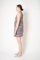 Missoni Bouclé Lamé Knit A-line Mini Dress in White Multicolour Print