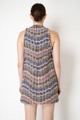Missoni Bouclé Lamé Knit A-line Mini Dress in White Multicolour Print