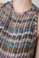 Missoni Bouclé Lamé Knit A-line Mini Dress in White Multicolour Print
