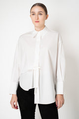 Dorothee Schumacher Cotton Poplin Button-Up Shirt with Faux French Tuck in White