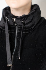 Herno High Neck Goose Down Padded Vest with Rhinestone Details in Black