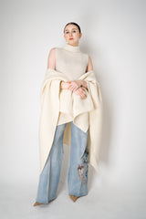 D. Exterior Wool Alpaca Soft Sleeveless Turtleneck Pullover Top in White Vancouver. Shop Online or in Store.