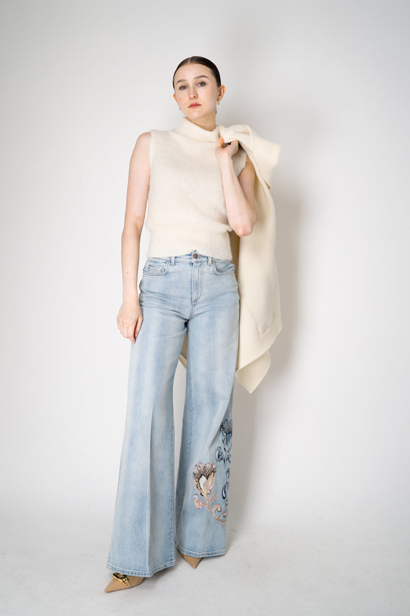D. Exterior Wool Alpaca Soft Sleeveless Turtleneck Pullover Top in White Vancouver. Shop Online or in Store.