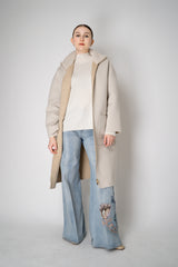Fabiana Filippi Wool Cashmere Funnel Neck Knit Pullover with Pin Embellishment in White Vancouver. Shop Online or in Store.