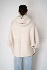 D. Exterior Stretch Knit Wool Blend 3/4 Sleeve Hooded Jacket in Beige Vancouver. Shop Online or in Store.