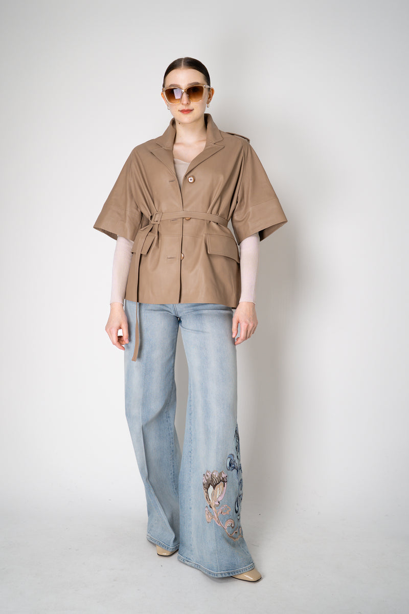 D. Exterior Virgin Wool Knit Ribbed V-neck Pullover in Nude Vancouver. Shop Online or in Store.