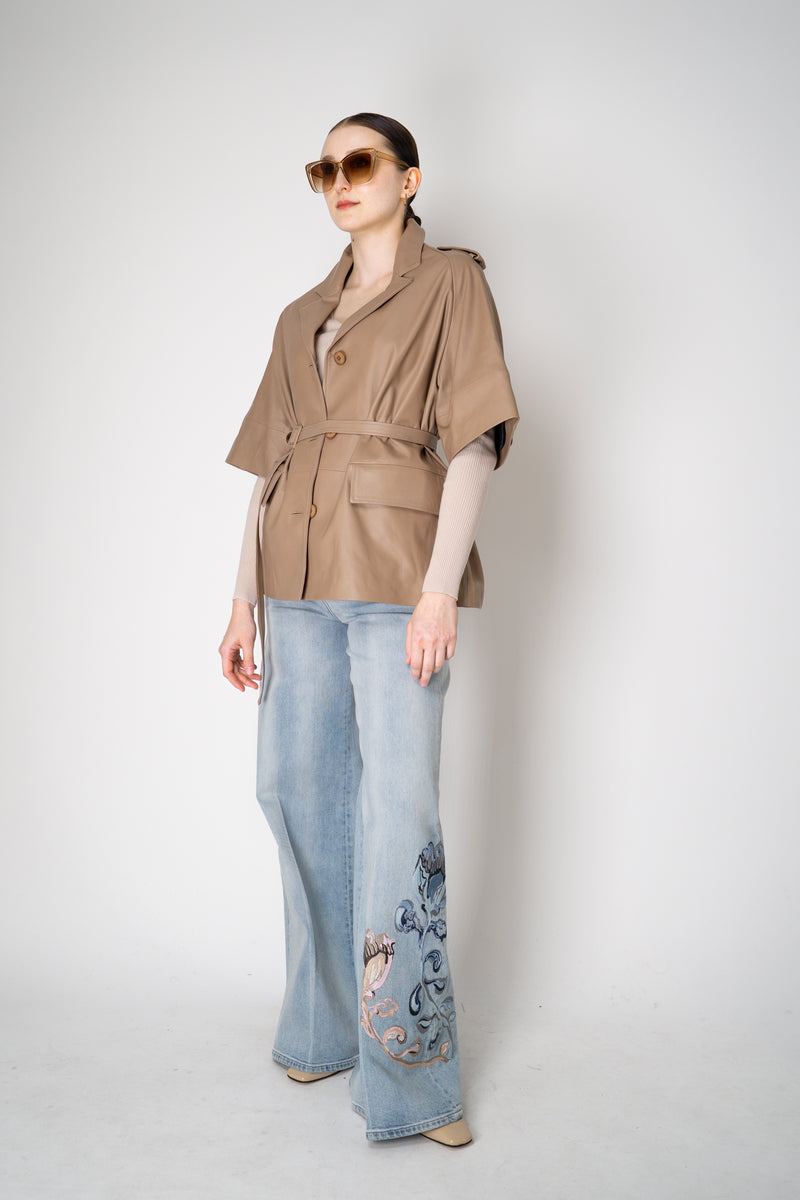 D. Exterior Virgin Wool Knit Ribbed V-neck Pullover in Nude Vancouver. Shop Online or in Store.