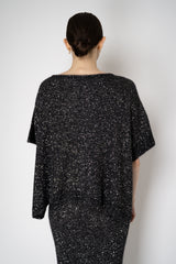 D. Exterior Lightweight Wool Alpaca Knit Sequined Poncho in Black Vancouver. Shop Online or in Store.