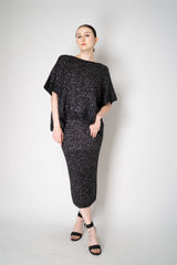 D. Exterior Lightweight Wool Alpaca Knit Sequined Poncho in Black Vancouver. Shop Online or in Store.