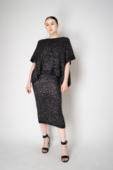 D. Exterior Lightweight Wool Alpaca Knit Sequined Poncho in Black Vancouver. Shop Online or in Store.