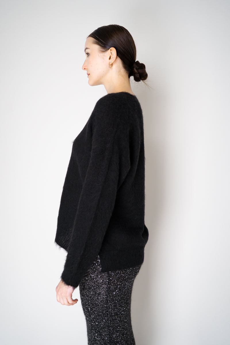 D. Exterior Wool Alpaca Soft V-Neck Pullover in Black Vancouver. Shop Online or in Store.