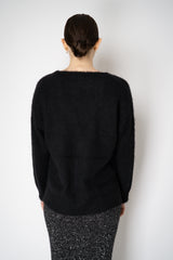 D. Exterior Wool Alpaca Soft V-Neck Pullover in Black Vancouver. Shop Online or in Store.