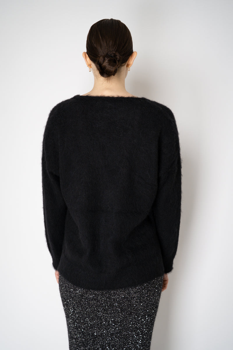 D. Exterior Wool Alpaca Soft V-Neck Pullover in Black Vancouver. Shop Online or in Store.