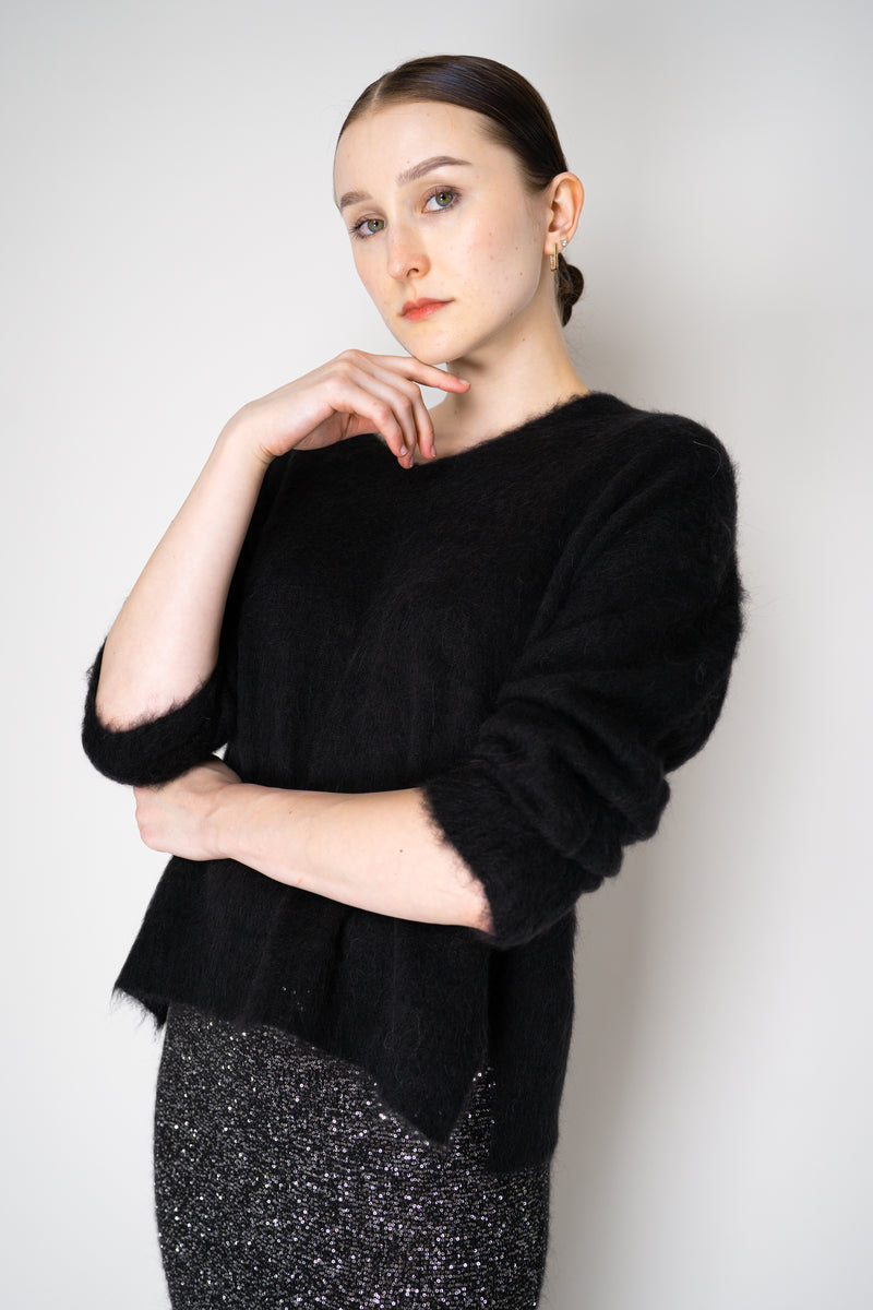 D. Exterior Wool Alpaca Soft V-Neck Pullover in Black Vancouver. Shop Online or in Store.