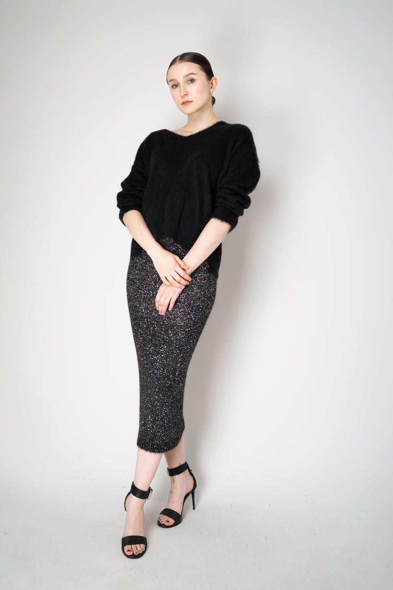 D. Exterior Wool Alpaca Soft V-Neck Pullover in Black Vancouver. Shop Online or in Store.