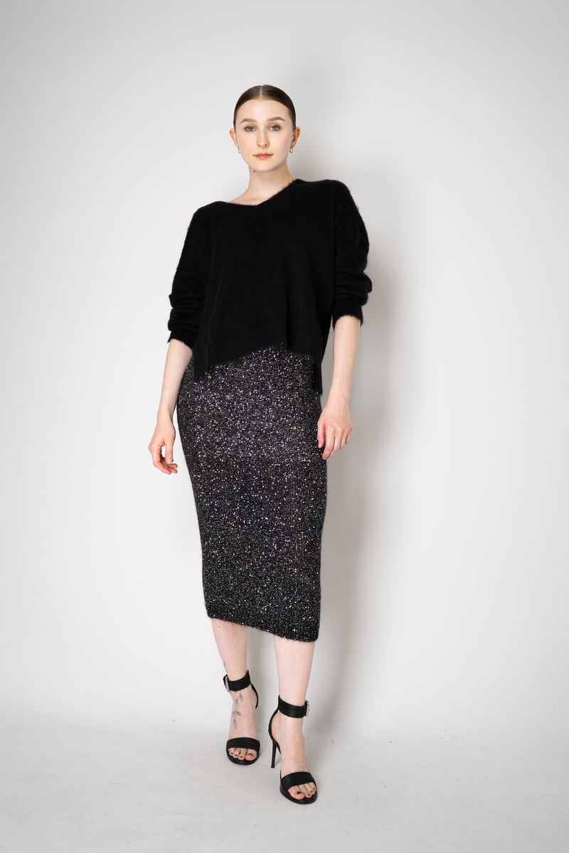 D. Exterior Wool Alpaca Soft V-Neck Pullover in Black Vancouver. Shop Online or in Store.