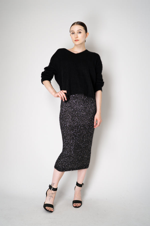 D. Exterior Wool Alpaca Soft V-Neck Pullover in Black Vancouver. Shop Online or in Store.