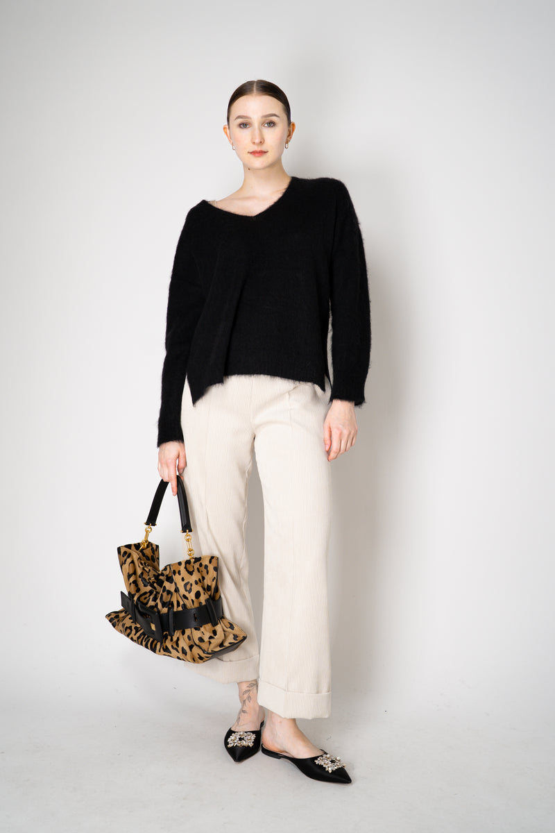 D. Exterior Wool Alpaca Soft V-Neck Pullover in Black Vancouver. Shop Online or in Store.