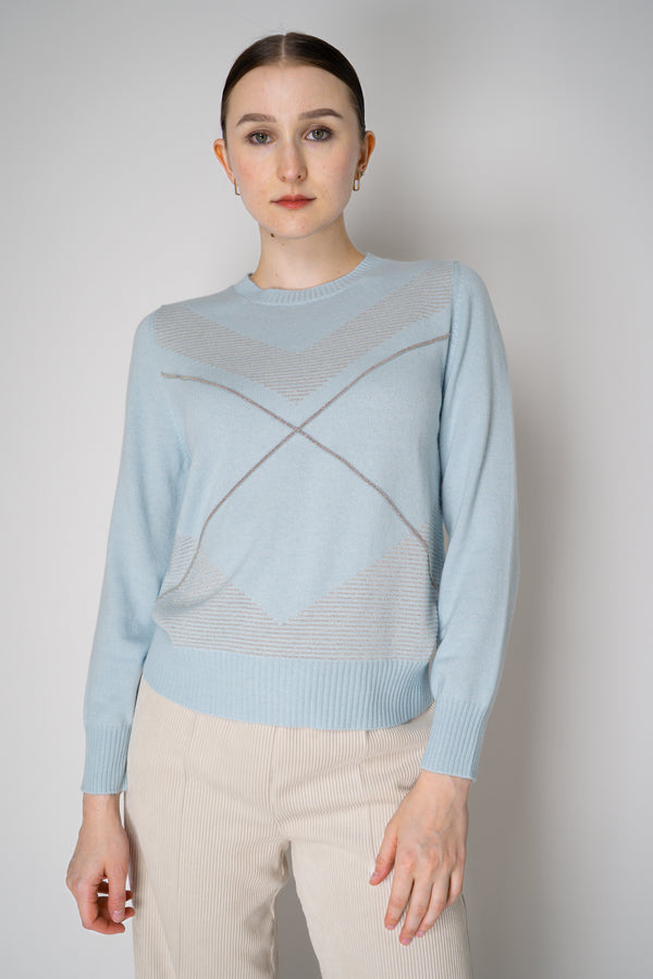D. Exterior Cashmere Blend Knit Pullover with Brilliant Beading in Sky Blue Vancouver. Shop Online or in Store.