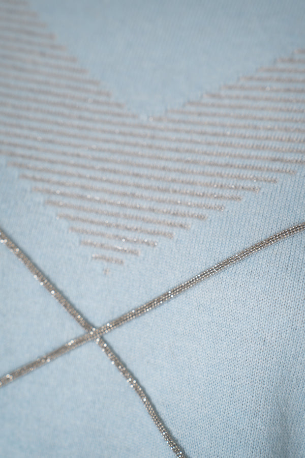 D. Exterior Cashmere Blend Knit Pullover with Brilliant Beading in Sky Blue Vancouver. Shop Online or in Store.