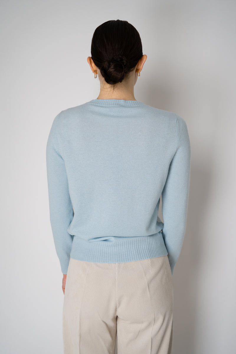 D. Exterior Cashmere Blend Knit Pullover with Brilliant Beading in Sky Blue Vancouver. Shop Online or in Store.