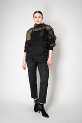 Annette Gortz Stretch Brocade Slim Fit Trousers in Black Vancouver. Shop Online or in Store.