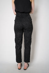 Annette Gortz Stretch Brocade Slim Fit Trousers in Black Vancouver. Shop Online or in Store.