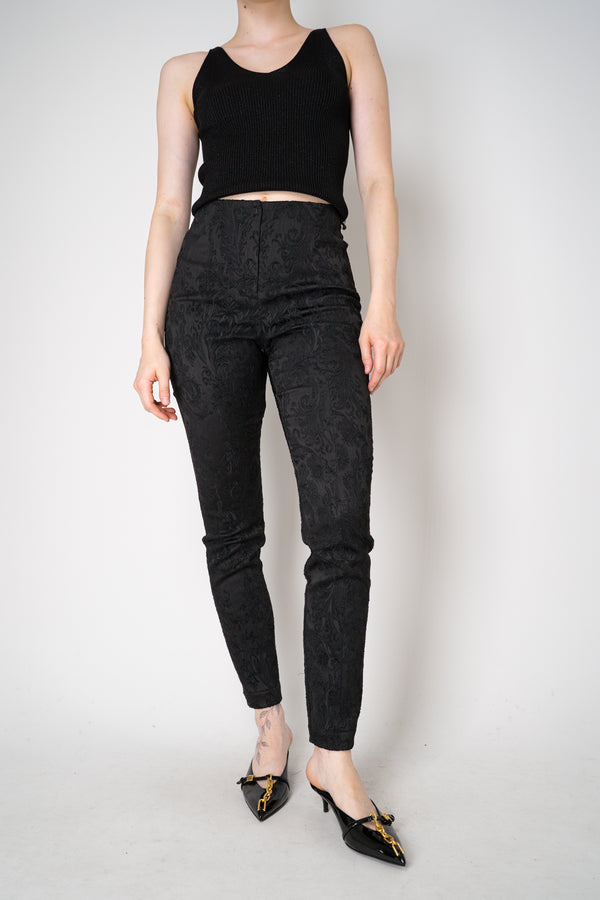 Annette Gortz Stretch Brocade Skinny Trousers in Black Vancouver. Shop Online or in Store.