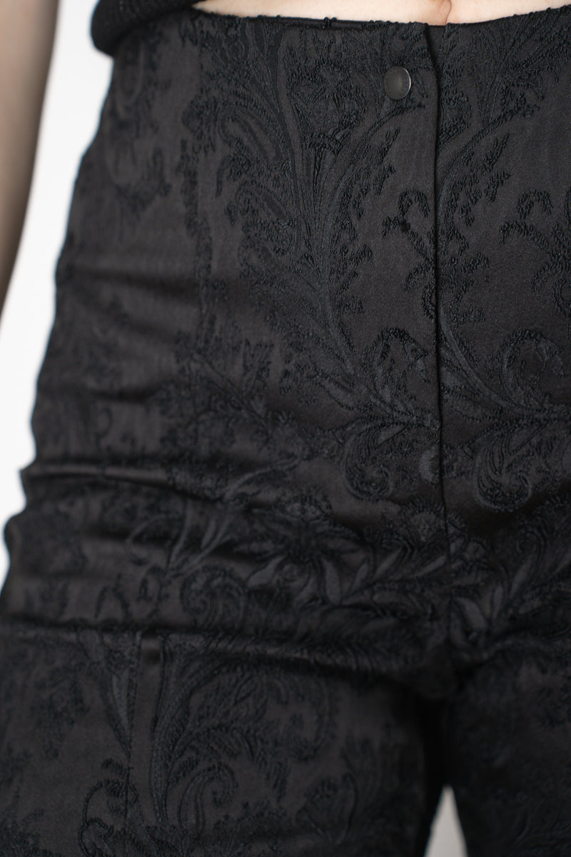 Annette Gortz Stretch Brocade Skinny Trousers in Black Vancouver. Shop Online or in Store.
