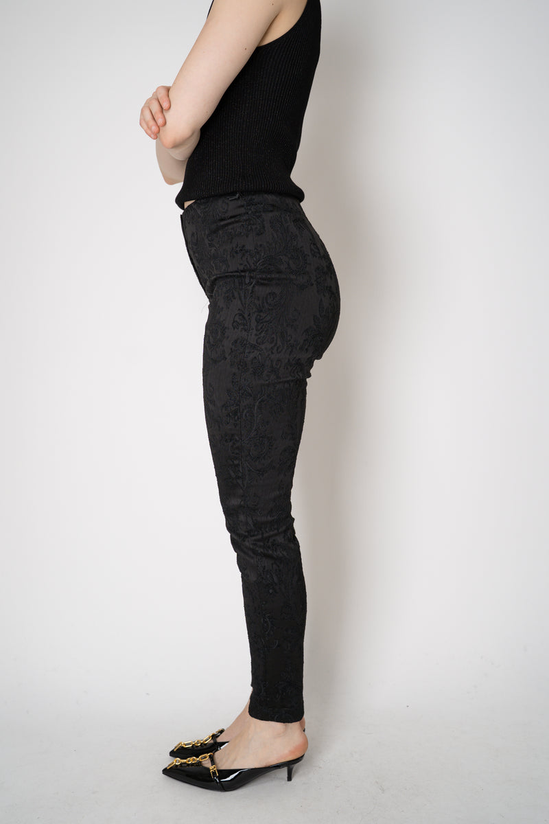 Annette Gortz Stretch Brocade Skinny Trousers in Black Vancouver. Shop Online or in Store.