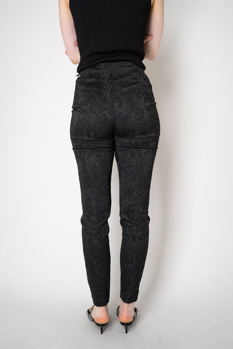 Annette Gortz Stretch Brocade Skinny Trousers in Black Vancouver. Shop Online or in Store.