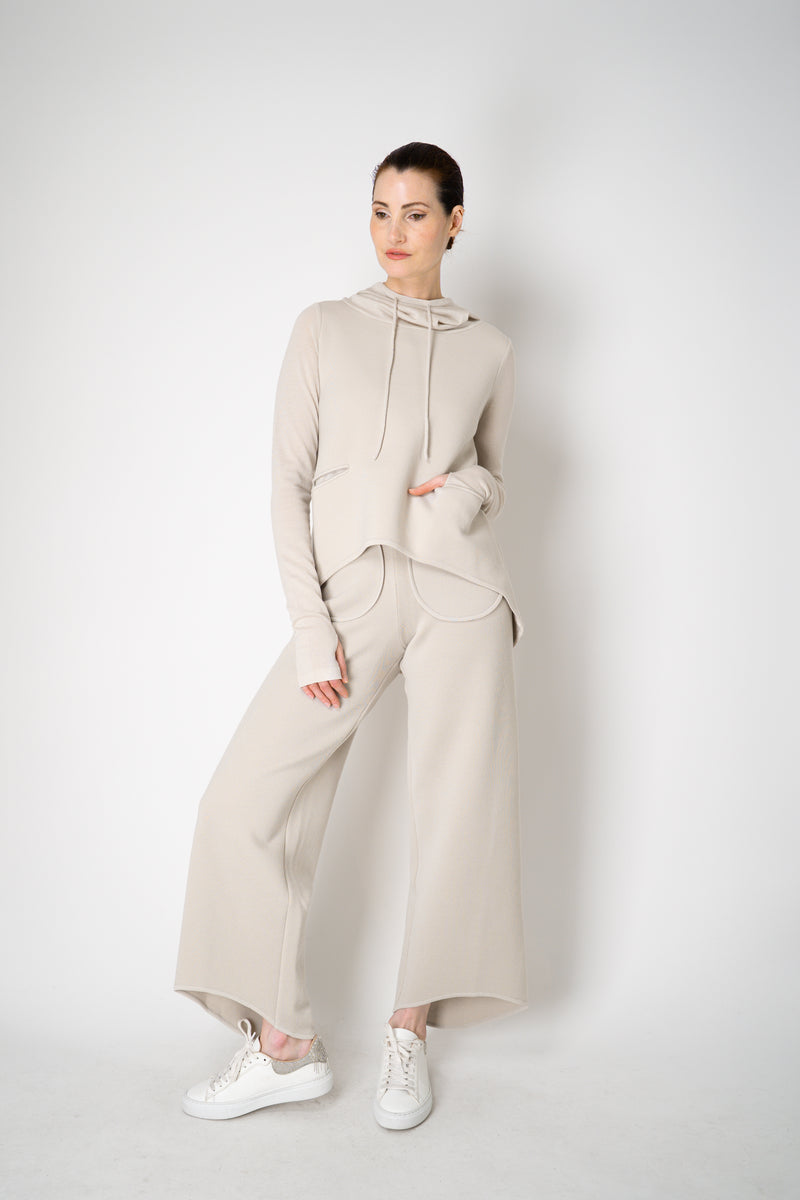 Annette Gortz Wide Leg Knit Pants with 3D Pockets in Beige Vancouver. Shop Online or in Store.