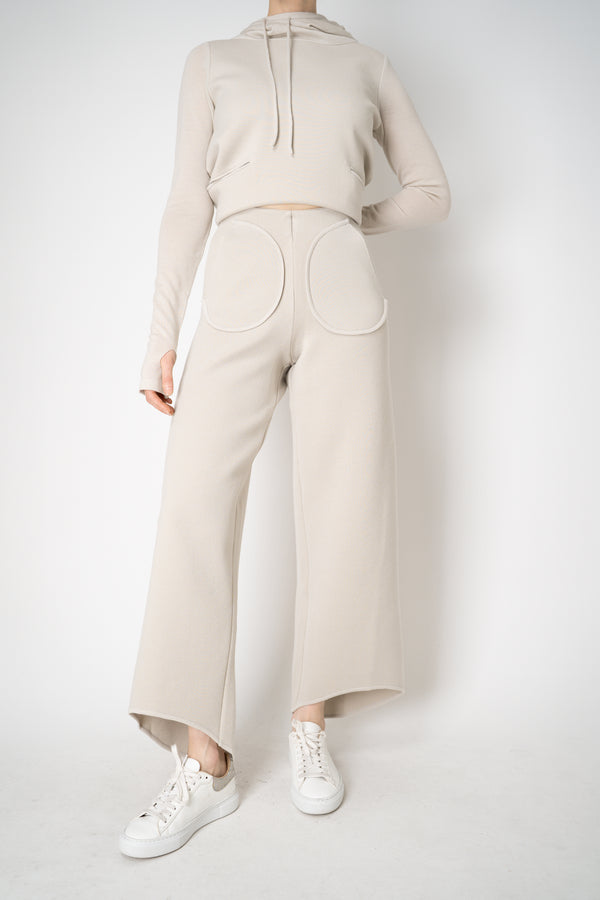 Annette Gortz Wide Leg Knit Pants with 3D Pockets in Beige Vancouver. Shop Online or in Store.