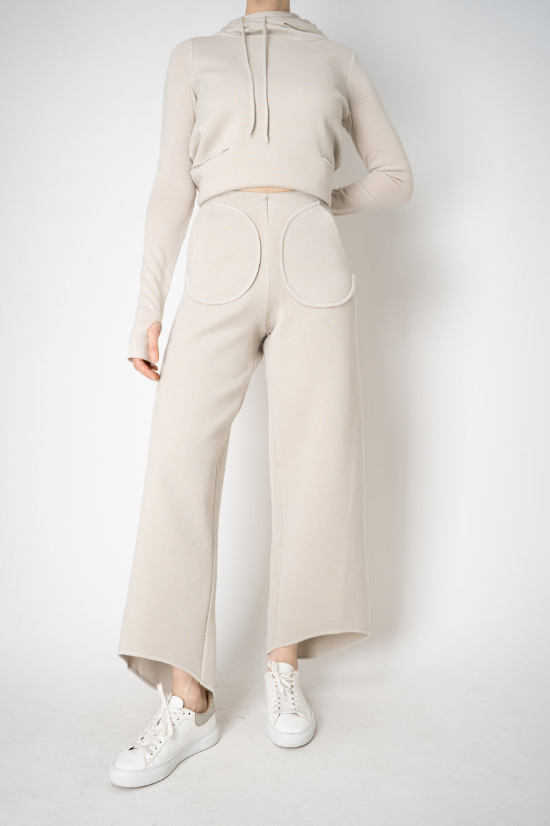 Annette Gortz Wide Leg Knit Pants with 3D Pockets in Beige Vancouver. Shop Online or in Store.