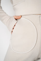 Annette Gortz Wide Leg Knit Pants with 3D Pockets in Beige Vancouver. Shop Online or in Store.