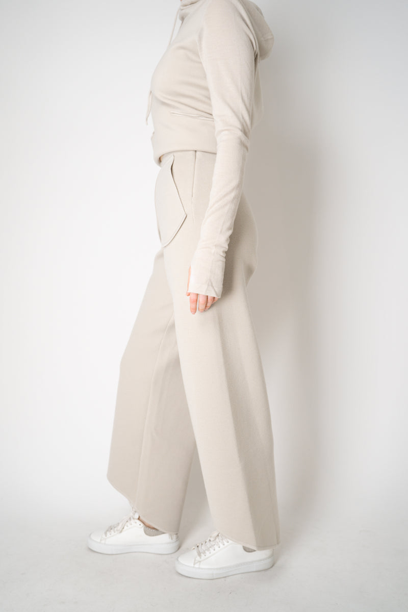 Annette Gortz Wide Leg Knit Pants with 3D Pockets in Beige Vancouver. Shop Online or in Store.
