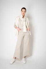 Annette Gortz Wide Leg Knit Pants with 3D Pockets in Beige Vancouver. Shop Online or in Store.