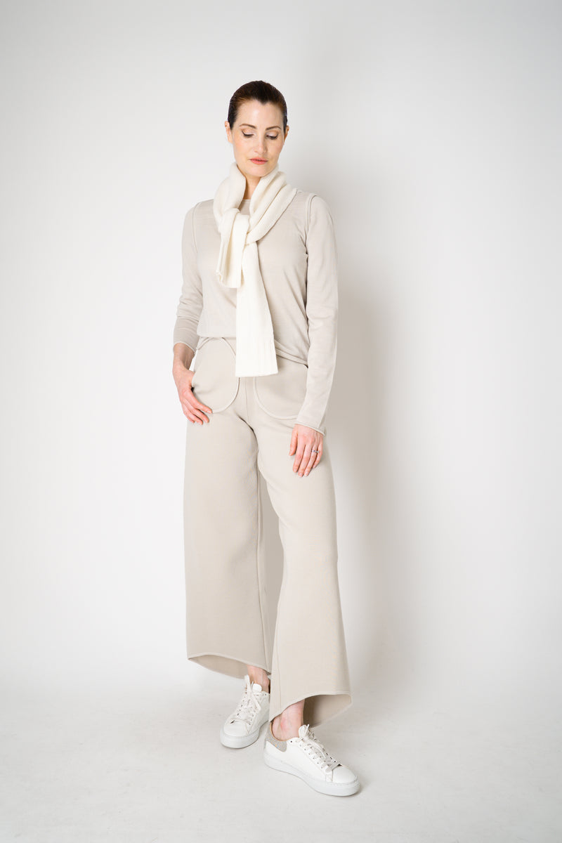 Annette Gortz Wide Leg Knit Pants with 3D Pockets in Beige Vancouver. Shop Online or in Store.