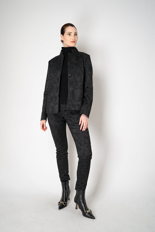 Annette Gortz Stretch Brocade Skinny Trousers in Black Vancouver. Shop Online or in Store.