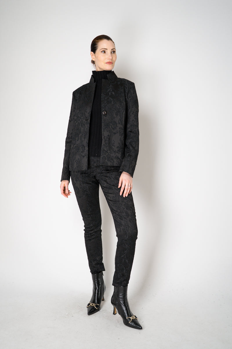 Annette Gortz Stretch Brocade Skinny Trousers in Black Vancouver. Shop Online or in Store.