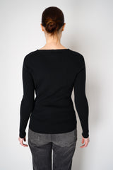 D. Exterior Virgin Wool Knit Ribbed V-neck Pullover in Black Vancouver. Shop Online or in Store.