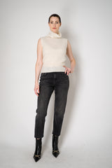 D. Exterior Wool Alpaca Soft Sleeveless Turtleneck Pullover Top in White Vancouver. Shop Online or in Store.